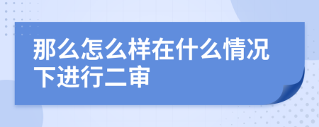 那么怎么样在什么情况下进行二审