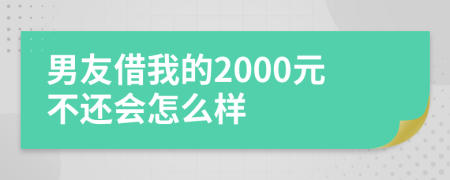 男友借我的2000元不还会怎么样