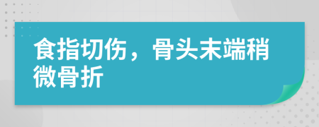 食指切伤，骨头末端稍微骨折