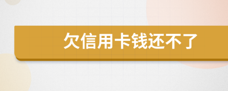 欠信用卡钱还不了