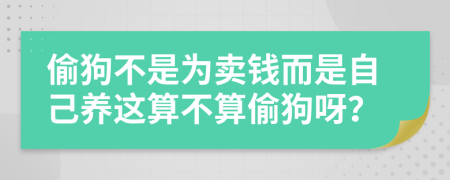 偷狗不是为卖钱而是自己养这算不算偷狗呀？