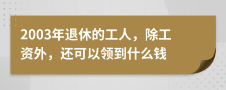 2003年退休的工人，除工资外，还可以领到什么钱