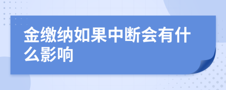 金缴纳如果中断会有什么影响