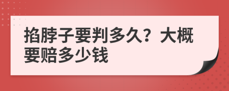 掐脖子要判多久？大概要赔多少钱