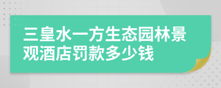 三皇水一方生态园林景观酒店罚款多少钱