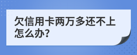 欠信用卡两万多还不上怎么办？