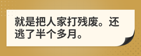 就是把人家打残废。还逃了半个多月。