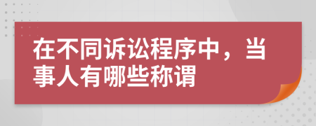 在不同诉讼程序中，当事人有哪些称谓