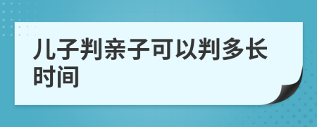 儿子判亲子可以判多长时间