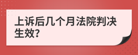 上诉后几个月法院判决生效？