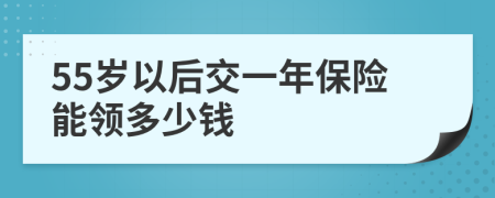 55岁以后交一年保险能领多少钱