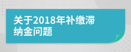 关于2018年补缴滞纳金问题