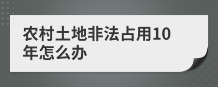 农村土地非法占用10年怎么办