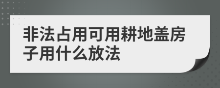 非法占用可用耕地盖房子用什么放法