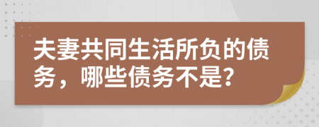 夫妻共同生活所负的债务，哪些债务不是？