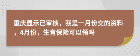 重庆显示已审核，我是一月份交的资料，4月份，生育保险可以领吗