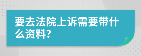 要去法院上诉需要带什么资料？