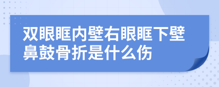 双眼眶内壁右眼眶下壁鼻鼓骨折是什么伤