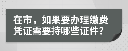 在市，如果要办理缴费凭证需要持哪些证件？