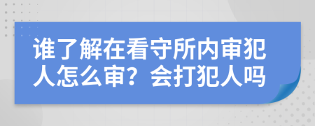 谁了解在看守所内审犯人怎么审？会打犯人吗