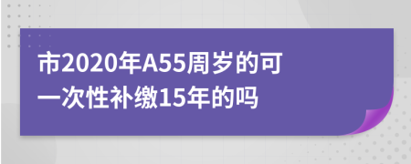 市2020年A55周岁的可一次性补缴15年的吗