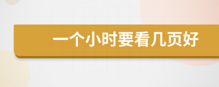 一个小时要看几页好