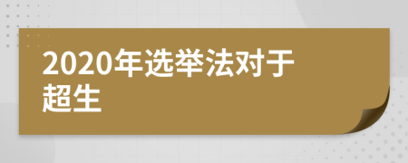 2020年选举法对于超生