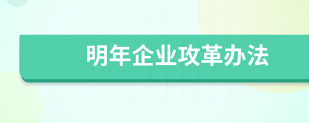 明年企业攻革办法