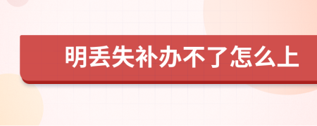 明丢失补办不了怎么上