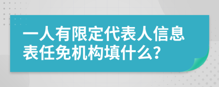 一人有限定代表人信息表任免机构填什么？