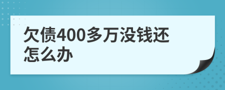 欠债400多万没钱还怎么办