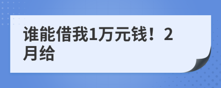 谁能借我1万元钱！2月给