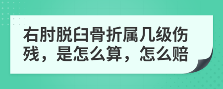 右肘脱臼骨折属几级伤残，是怎么算，怎么赔