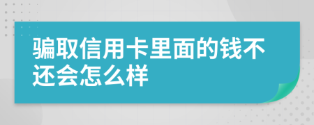 骗取信用卡里面的钱不还会怎么样