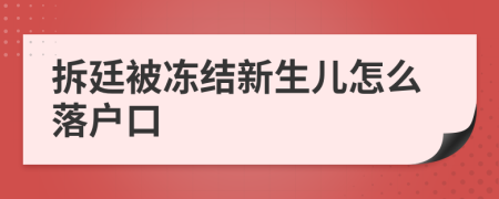 拆廷被冻结新生儿怎么落户口