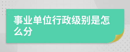 事业单位行政级别是怎么分