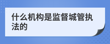 什么机构是监督城管执法的