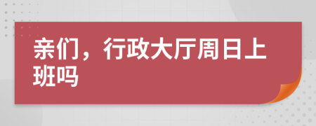 亲们，行政大厅周日上班吗