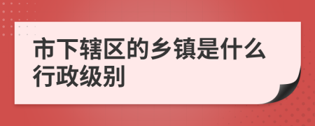 市下辖区的乡镇是什么行政级别