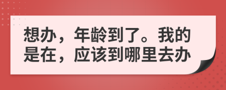 想办，年龄到了。我的是在，应该到哪里去办