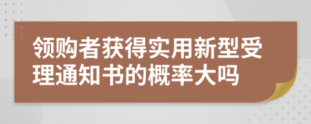 领购者获得实用新型受理通知书的概率大吗