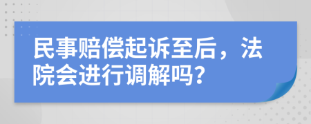 民事赔偿起诉至后，法院会进行调解吗？