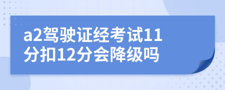 a2驾驶证经考试11分扣12分会降级吗