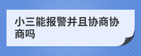 小三能报警并且协商协商吗