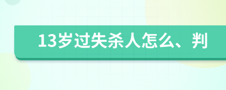 13岁过失杀人怎么、判