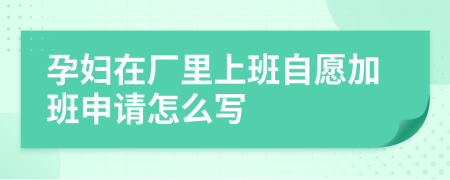 孕妇在厂里上班自愿加班申请怎么写