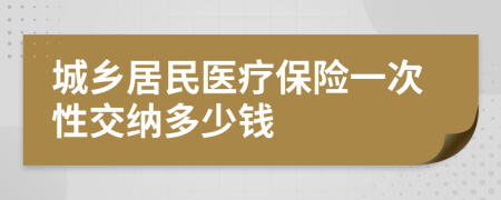 城乡居民医疗保险一次性交纳多少钱