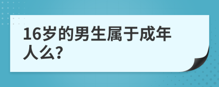 16岁的男生属于成年人么？