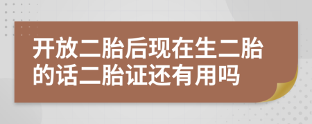 开放二胎后现在生二胎的话二胎证还有用吗