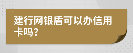 建行网银盾可以办信用卡吗？